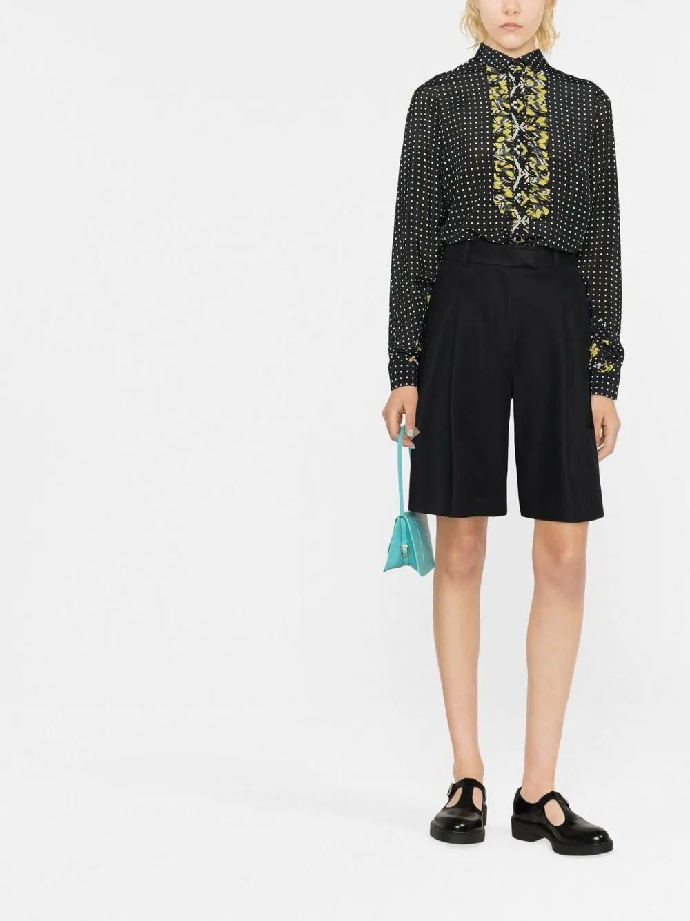 Polka Dot-Print Silk Blouse