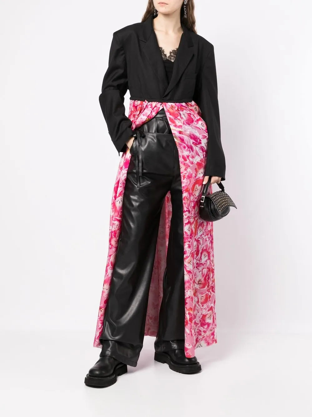 Tulip-Print Panelled Dress