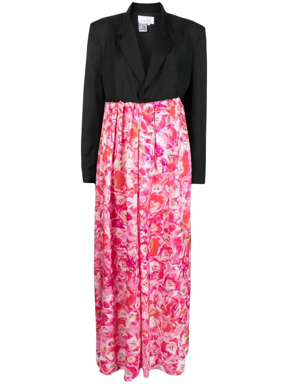 Tulip-Print Panelled Dress