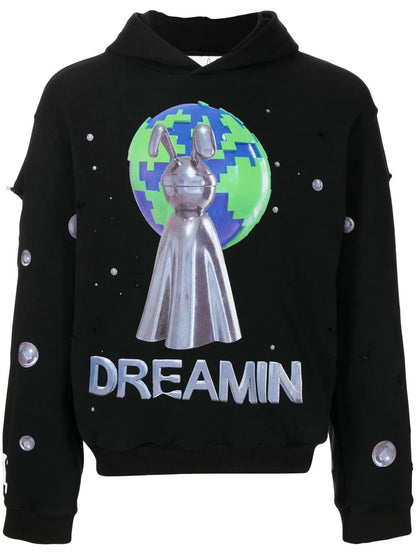 Dreamin Cut-Out Detailed Hoodie