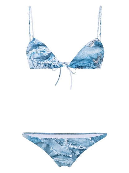 Jeans-Print Bikini