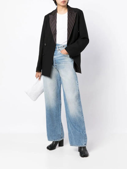 Striped Single-Breasted Blazer