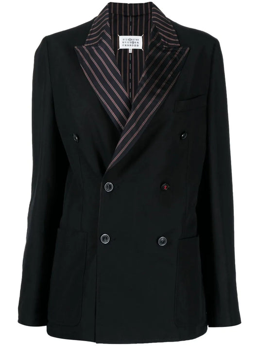 Striped Single-Breasted Blazer
