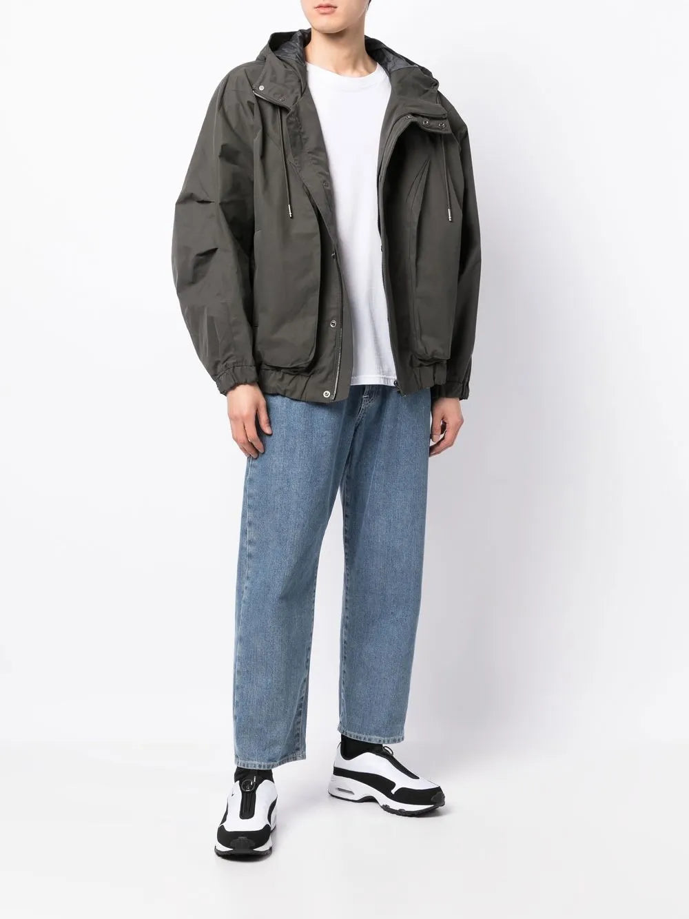 Hooded Long-Sleeve Windbreaker
