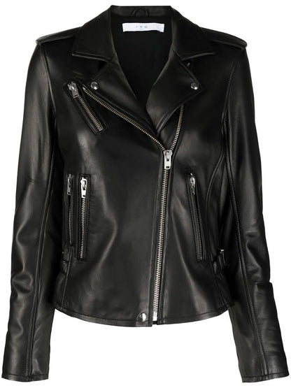 Notched-Lapels Biker Jacket