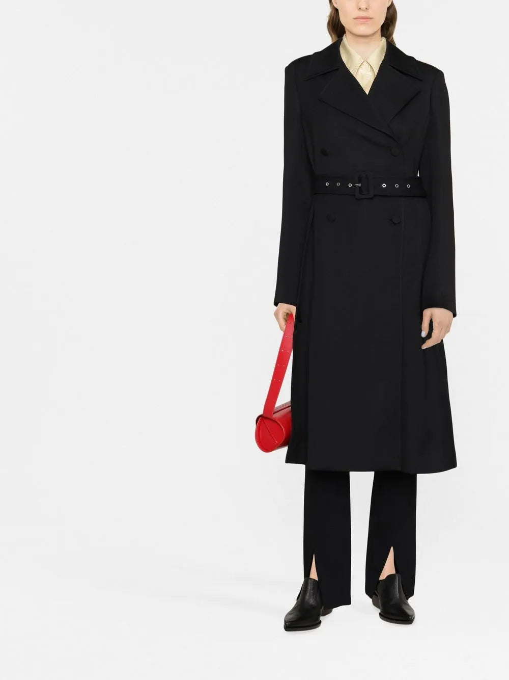 Single-Breasted Belted-Waist Coat