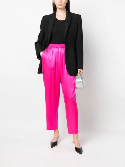 Cropped Silk Trousers