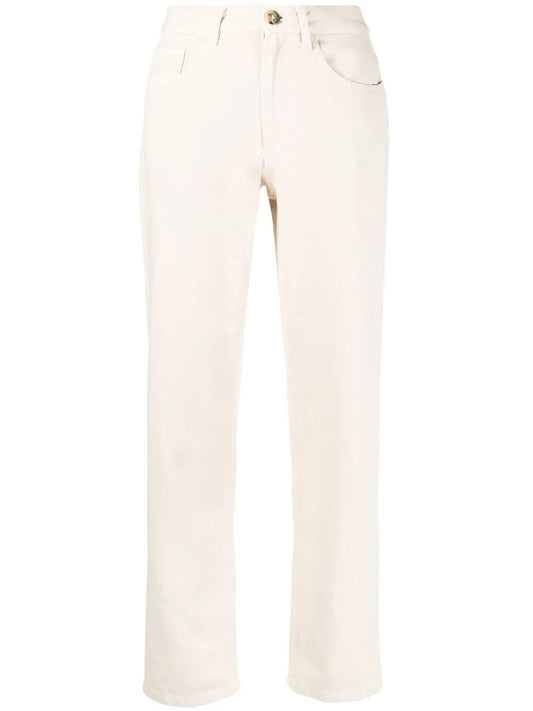 Straight-Leg High-Waisted Trousers