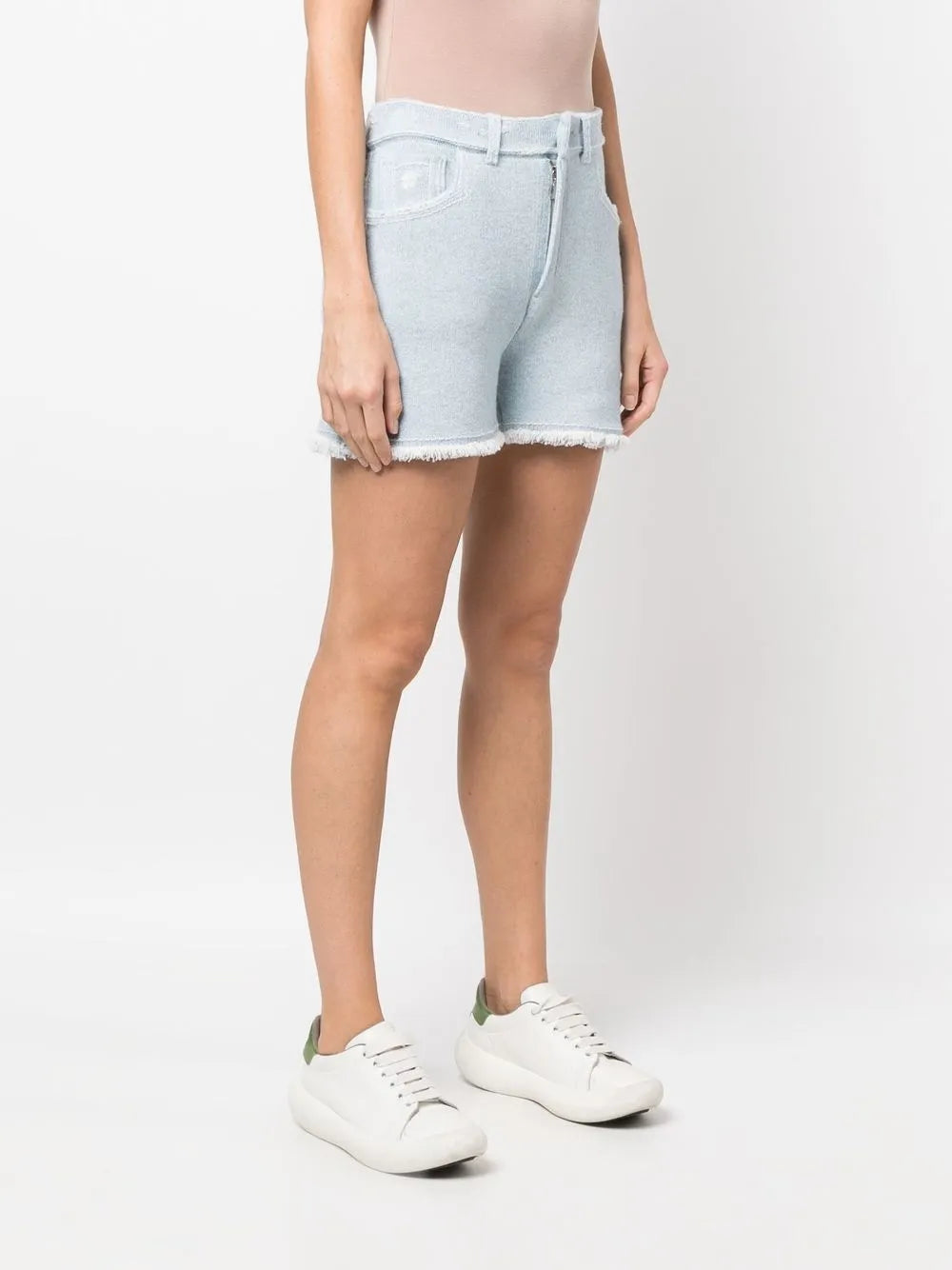 Fine-Knit Fringe-Detail Shorts