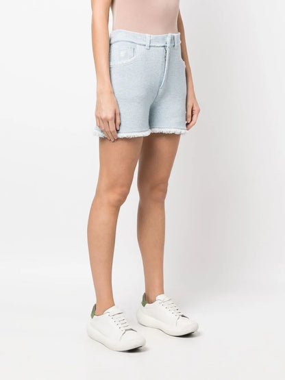 Fine-Knit Fringe-Detail Shorts