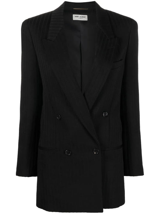 Striped Double-Breasted Blazer