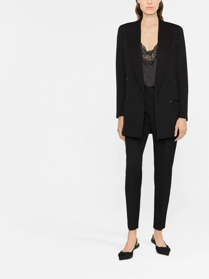 Striped Double-Breasted Blazer