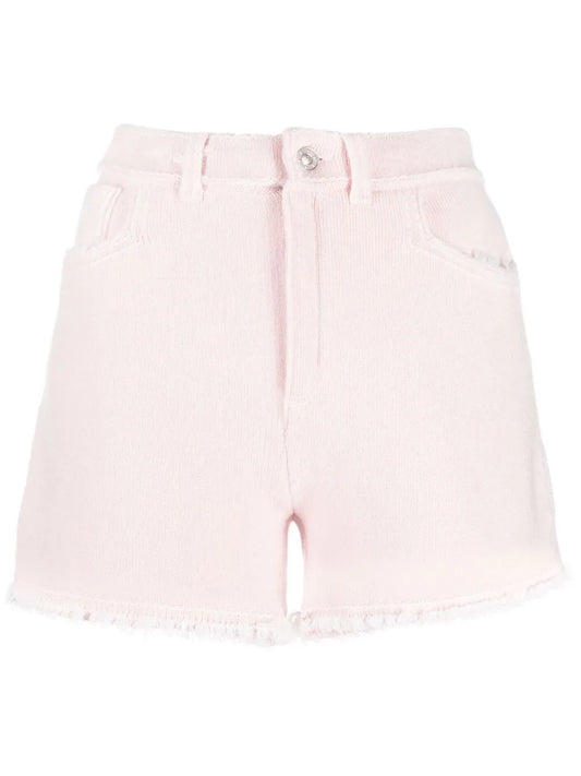 Fine-Knit Fringe-Detail Shorts