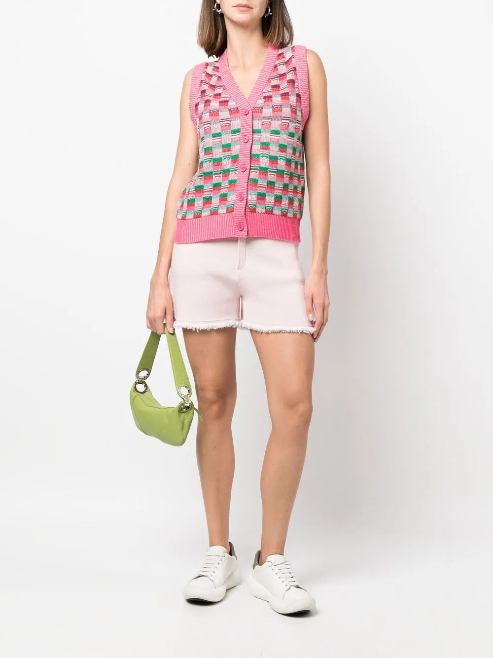 Fine-Knit Fringe-Detail Shorts