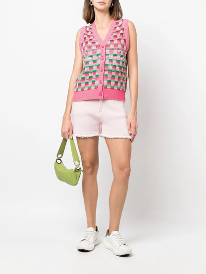 Fine-Knit Fringe-Detail Shorts