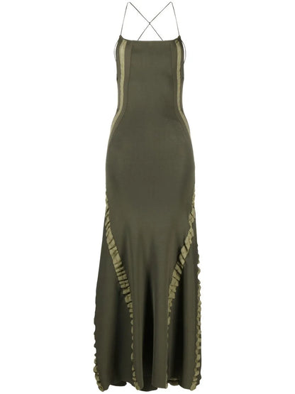Crema Open-Back Ruched Dress