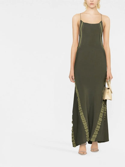Crema Open-Back Ruched Dress