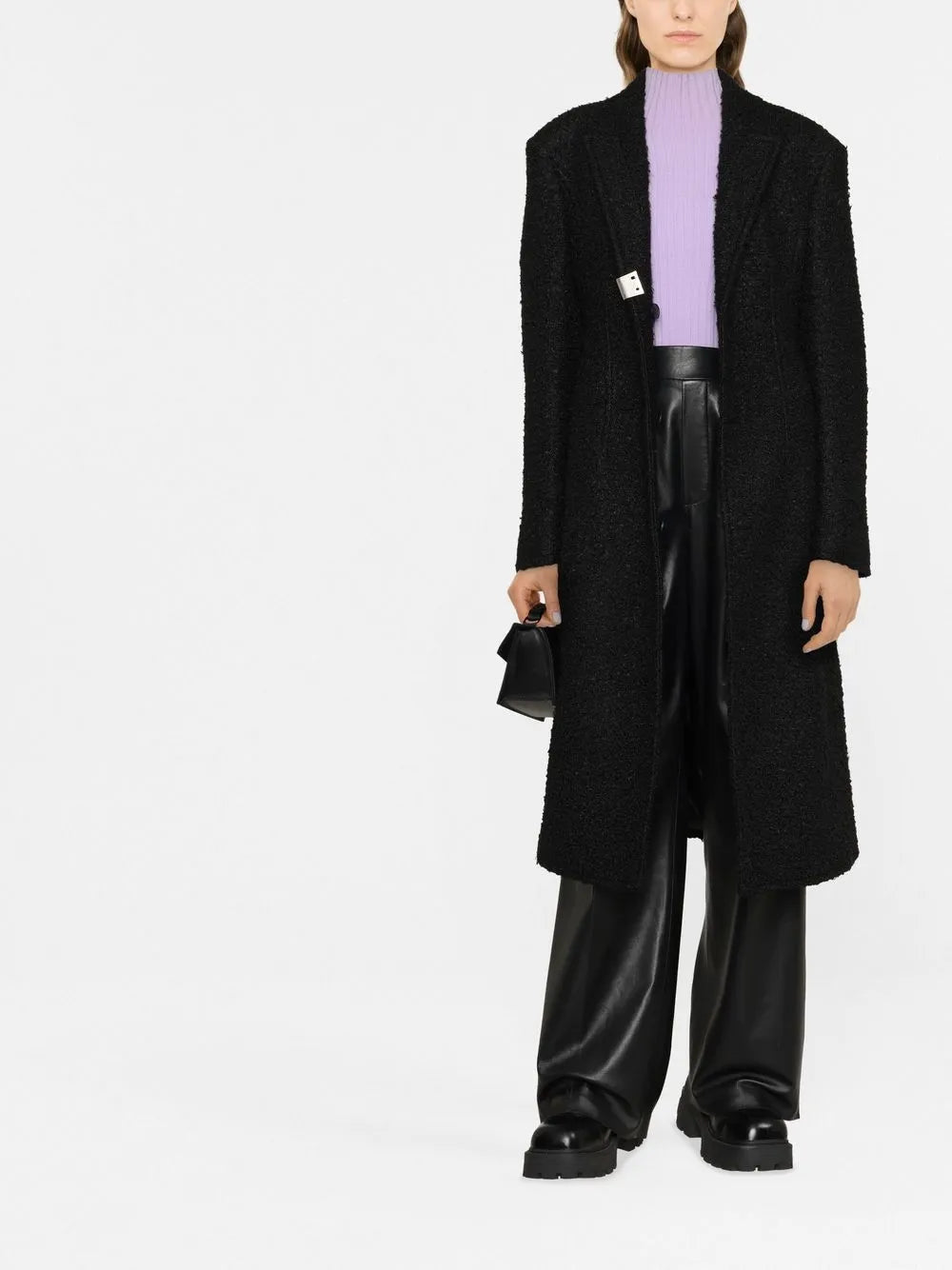 Bouclé-Effect Hardware-Detail Coat
