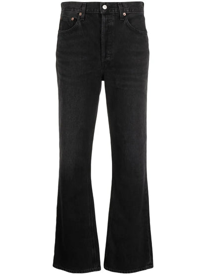 Mid-Rise Straight-Leg Jeans