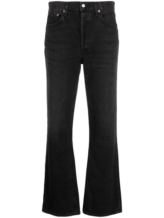 Mid-Rise Straight-Leg Jeans