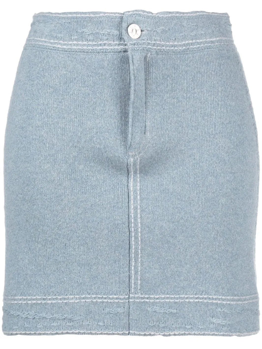 Contrast-Stitch Mini Skirt