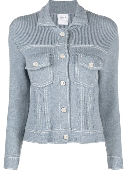 Contrast-Stitch Knitted Jacket
