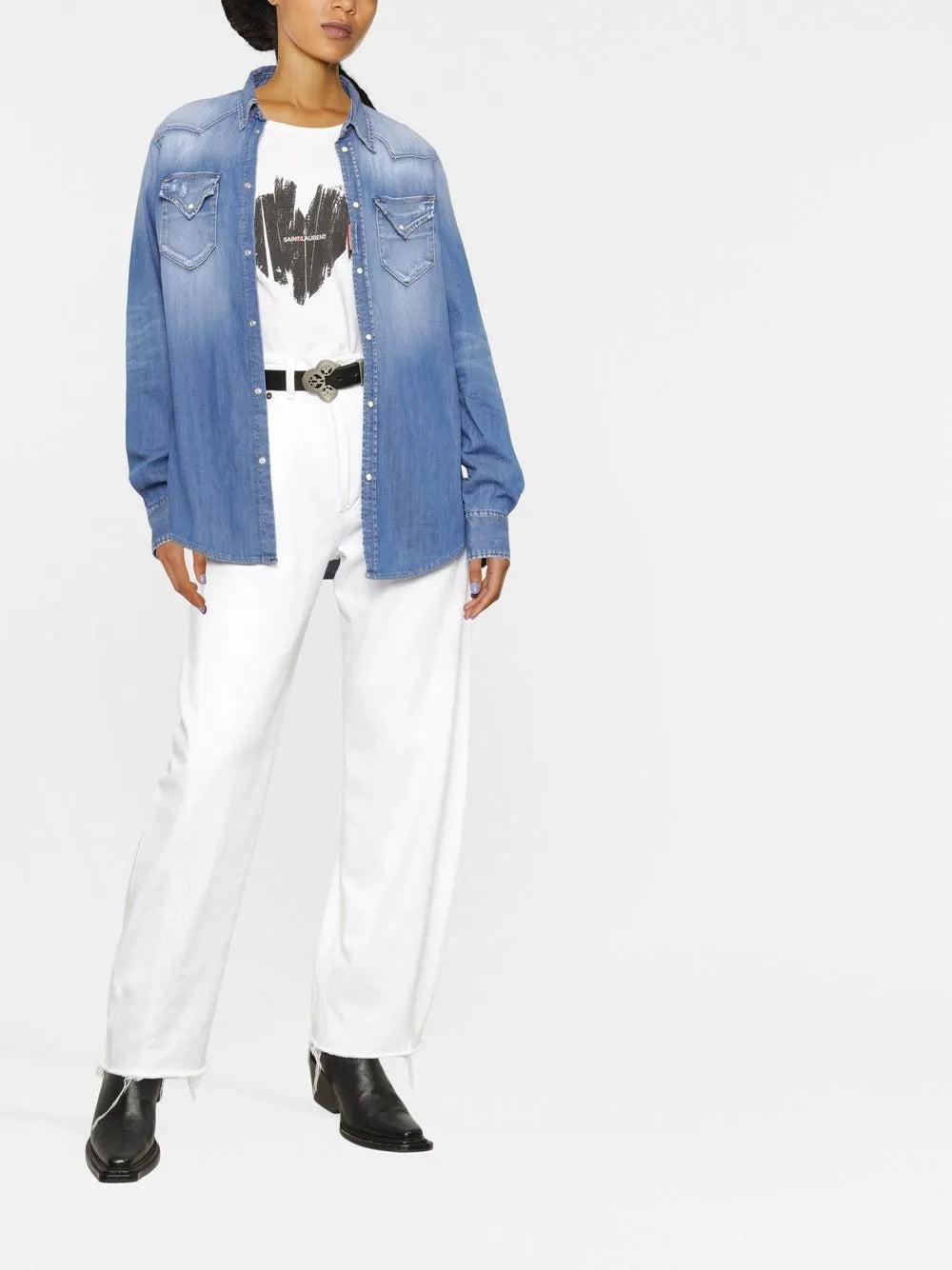 Button-Up Denim Shirt