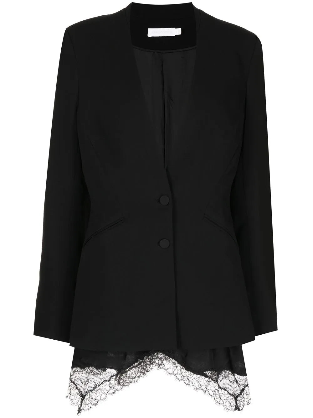 Collarless Single-Breasted Jacket
