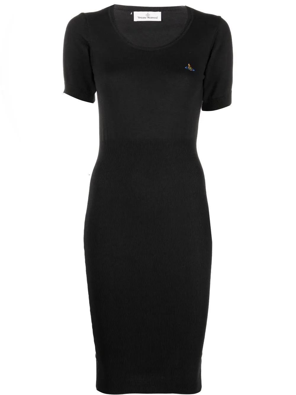 Orb-Logo Knitted Midi Dress