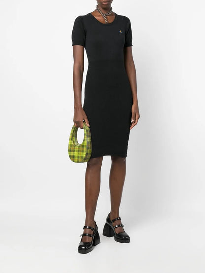 Orb-Logo Knitted Midi Dress