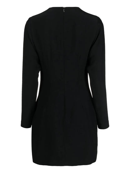 Rhinestone-Embellished Long-Sleeve Dress