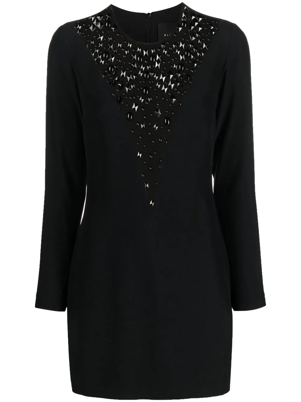 Rhinestone-Embellished Long-Sleeve Dress