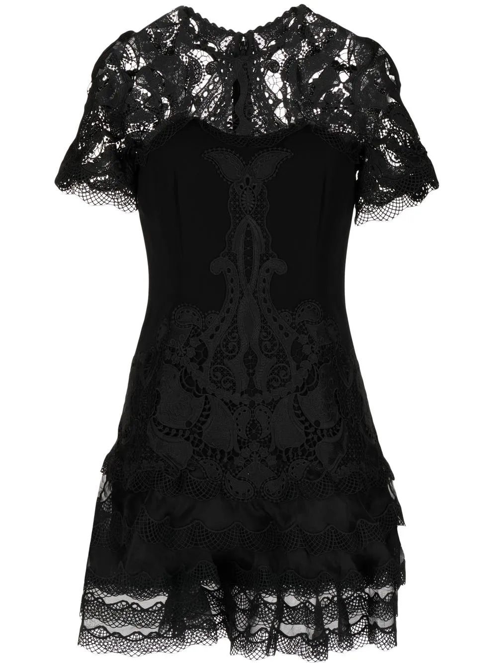 Lace-Panelled Crepe Dress