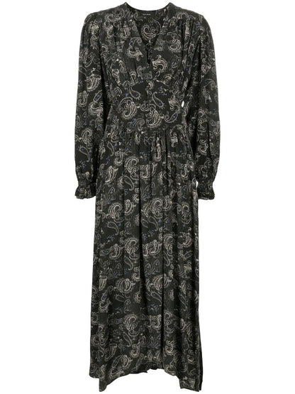 Myrala Paisley-Print Midi-Length Dress
