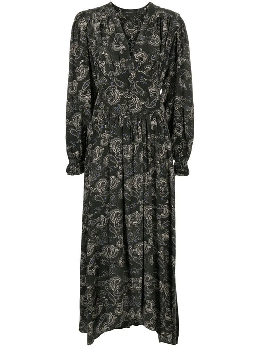 Myrala Paisley-Print Midi-Length Dress