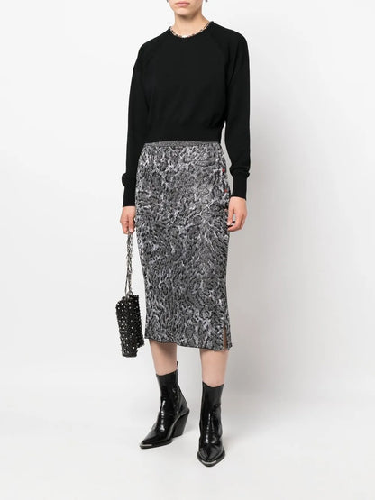 Chain-Link Neckline Sweater
