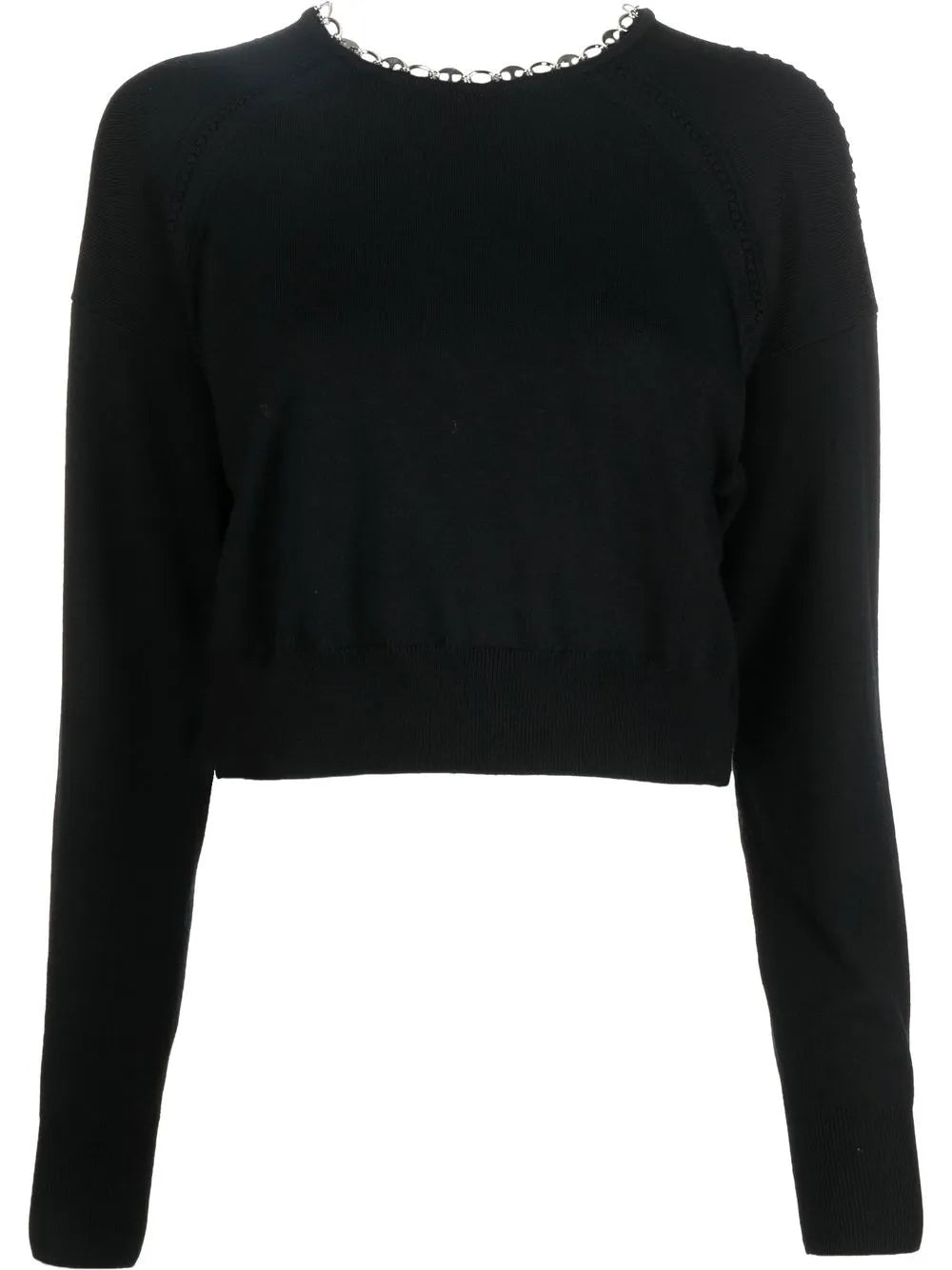 Chain-Link Neckline Sweater