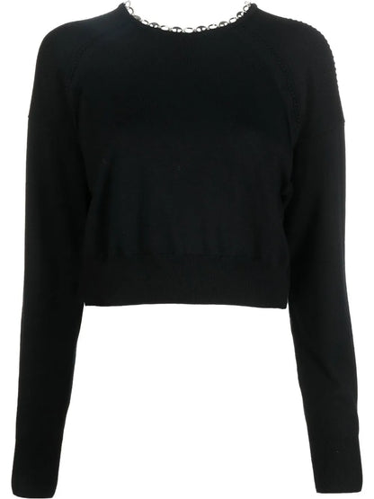 Chain-Link Neckline Sweater