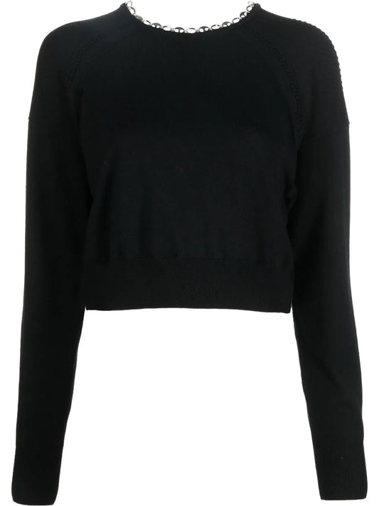 Chain-Link Neckline Sweater