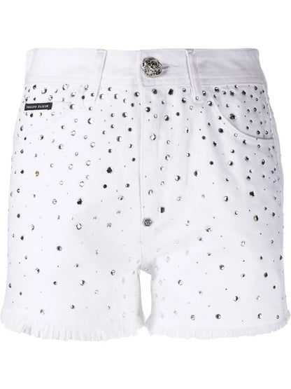 Logo-Patch Crystal-Embellished Shorts
