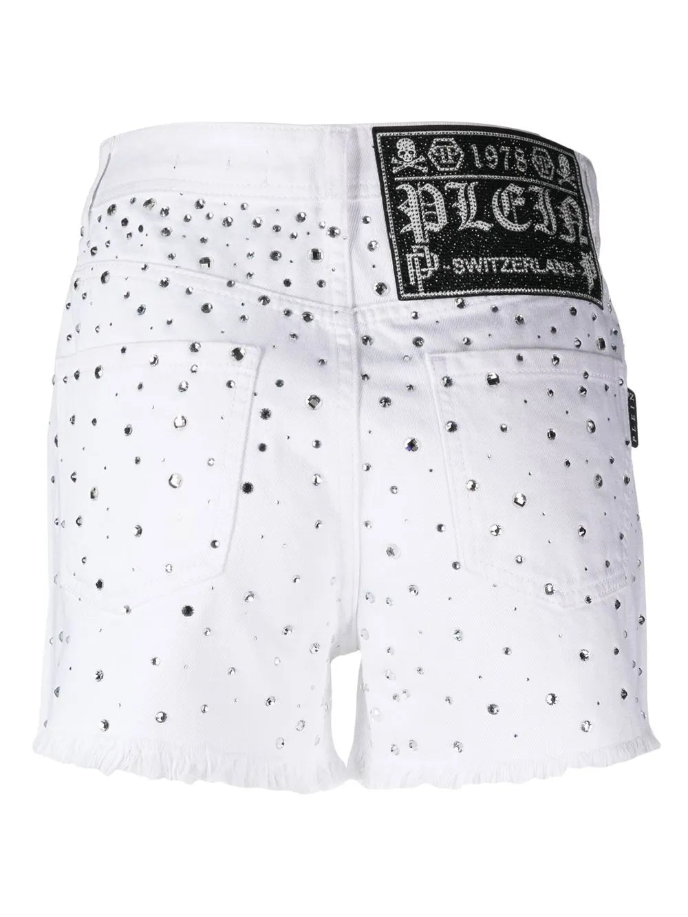 Logo-Patch Crystal-Embellished Shorts