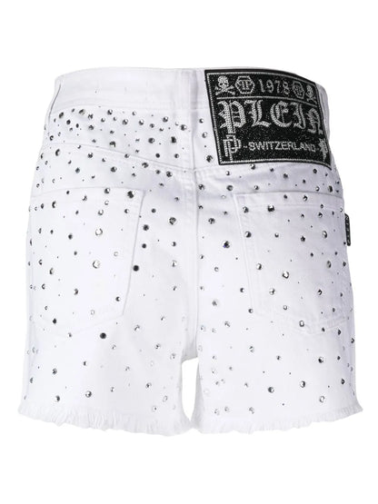 Logo-Patch Crystal-Embellished Shorts