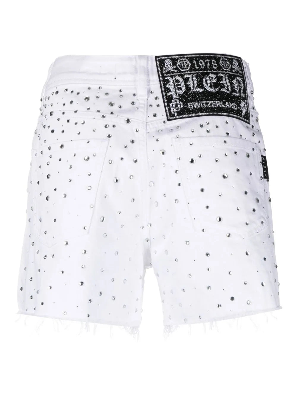 Crystal-Embellished Denim Shorts