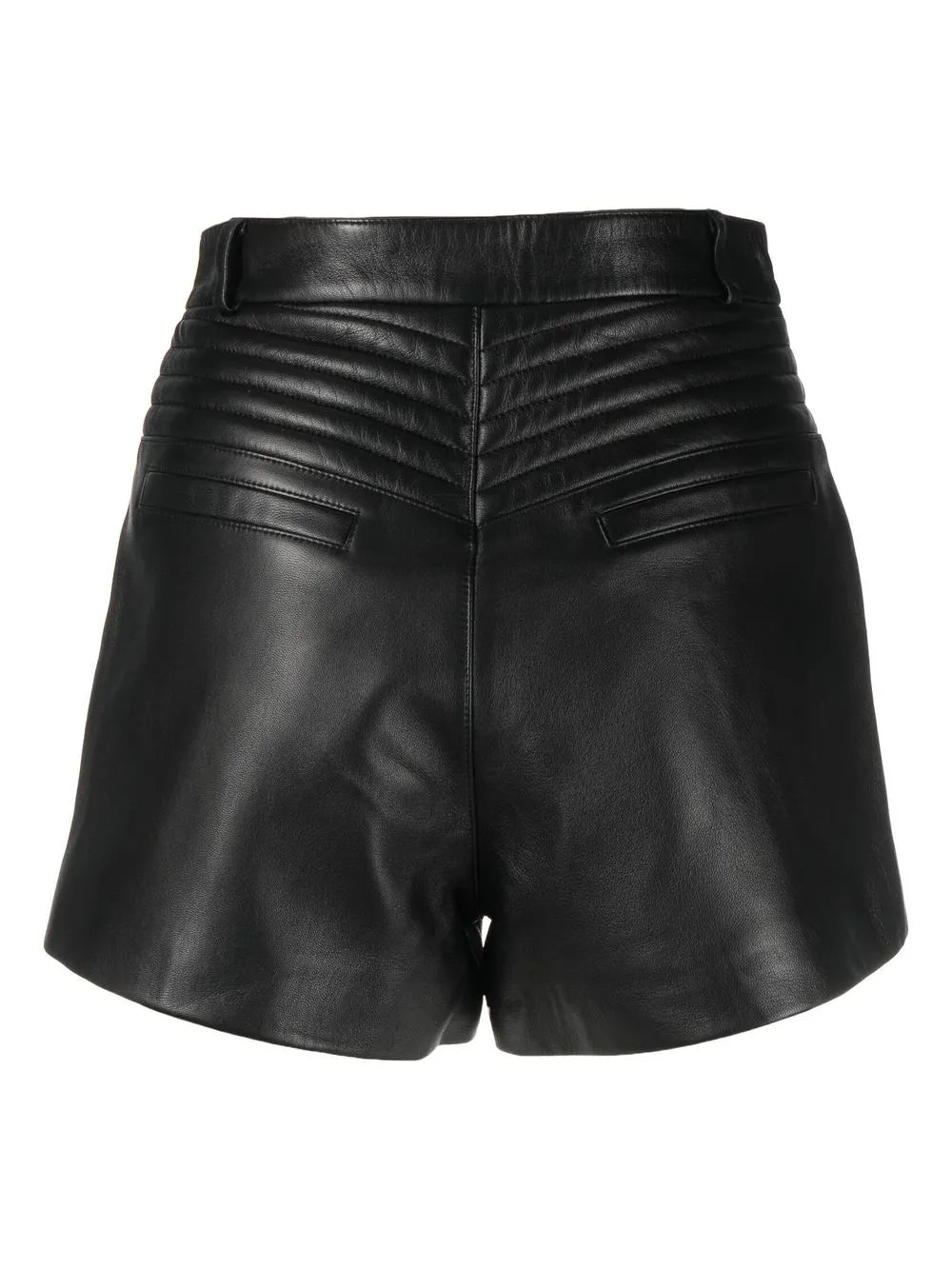 Zipper-Detail Leather Shorts