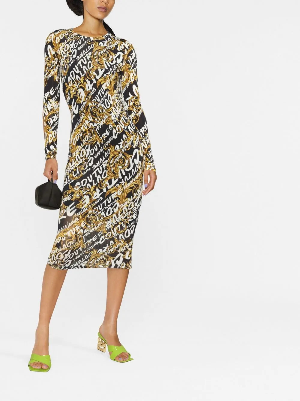 Barocco Logo-Print Midi Dress