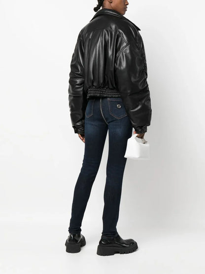 High-Waist Zip-Up Jeggings