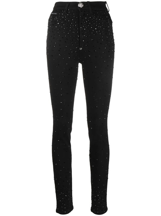 Rhinestone-Embellished Skinny Jeans
