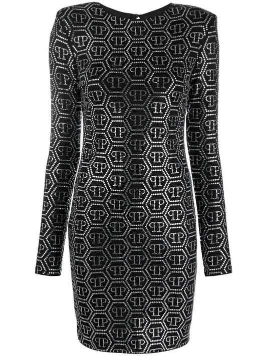 Sequin-Embellished Monogram Mini Dress