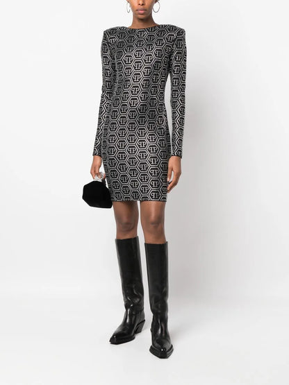 Sequin-Embellished Monogram Mini Dress