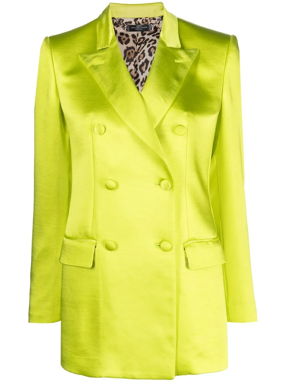 Double-Breasted Satin Blazer